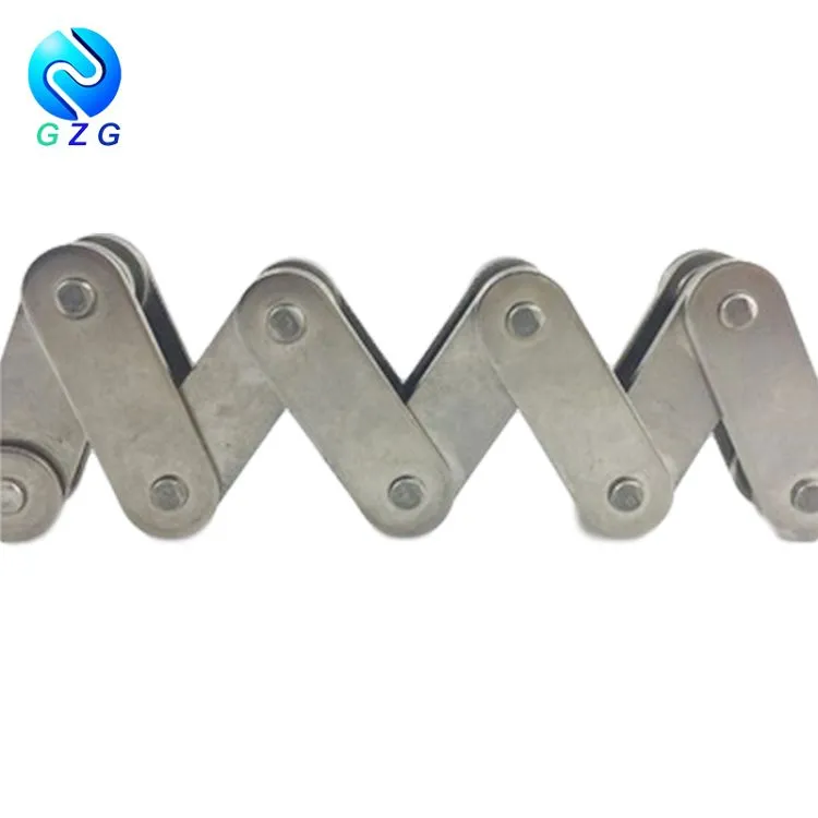 Reťaz dopravníka s dvojitou roztečou a rovnými bočnými doskami série